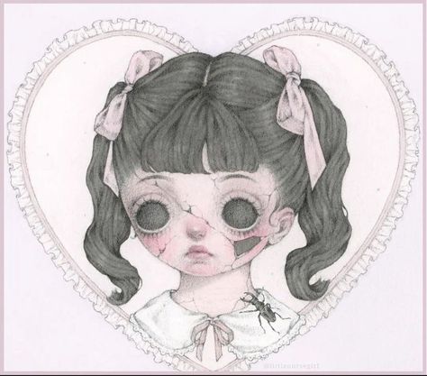 Creepy Cute Drawings, Deer Drawings, Creepy Cute Art, Creepy Cute Aesthetic, Cute Horror, Doll Aesthetic, Creepy Art, Creepy Cute, Sketchbook Art Inspiration