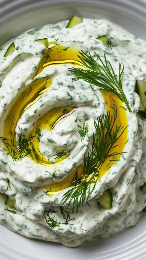 Greek Tzatziki Sauce - All Recipe Secret Tezzeki Sauce, Tziki Sauce Recipe Greek Yogurt, High Protein Tzatziki Sauce, Taziki's Copycat Recipes, Greek Tsatsiki, Tzatziki Vinaigrette, Taziki Recipe, Taziki Sauce Recipe, Tziki Sauce