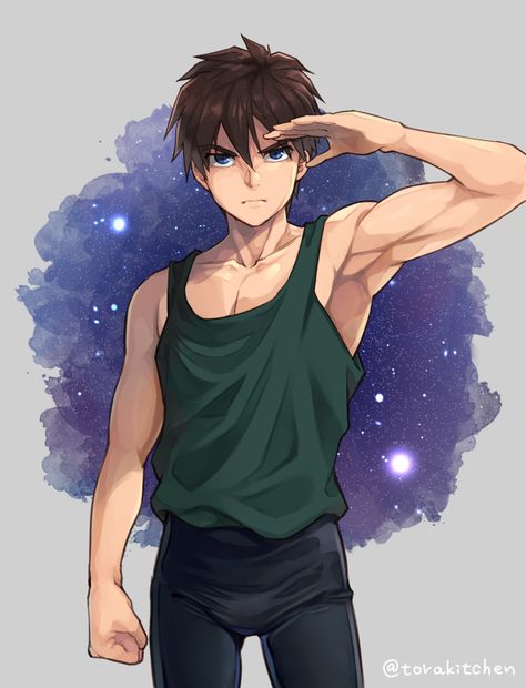 Clenched Hand, Heero Yuy, Blue Eyes Brown Hair, Muscular Male, Eyes Brown, Character Design Male, Star Sky, Picture Search, Manga Pictures