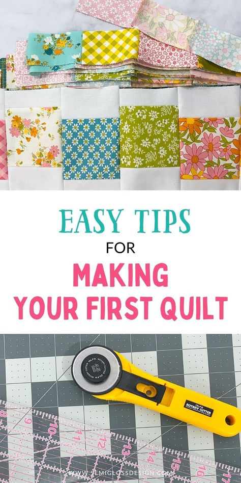 Looking to get started quilting? These quilting tips for beginners will help make the process easier for your first quilt. #QuiltingTips Beginner Hand Quilting, Easy Hand Quilting, Hand Quilting Technique, Beginner Quilting Projects, Making A Quilt, Quilt Planner, Unique Sewing Projects, First Quilt, Quilt Sewing Patterns