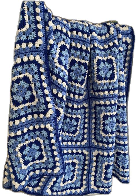 Blue And Beige Crochet Blanket, Crochet Blanket Patterns Blue, Dark Blue Crochet Blanket, Crochet Blanket Blue And White, Granny Square Blanket Blue, Blue Crochet Projects, Blue And White Crochet Blanket, Crochet Blanket Blue, Blue Crochet Blanket