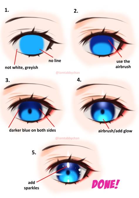 How To Draw Lifeless Eyes, Anime Eye Digital Art Tutorial, Anime Eye Rendering, Anime Blue Eyes Drawing, How To Draw Anime Eyes Digital, Anime Eyes Looking Down, Coloring Eyes Tutorial, Lifeless Eyes Drawing, Anime Eyes Digital Art