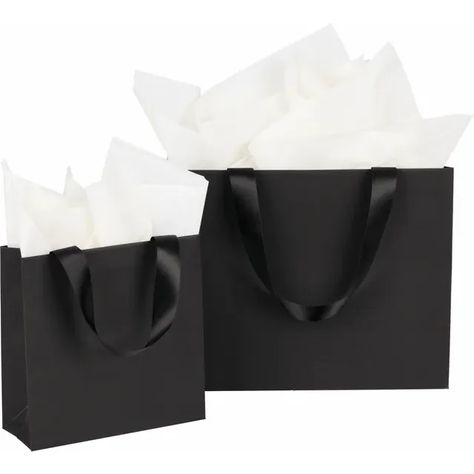 Black Gift Bag, Black White Parties, Black Gift Bags, Silver Paper, Scented Sachets, Paper Gift Bags, Textured Paper, 24kt Gold, White Party