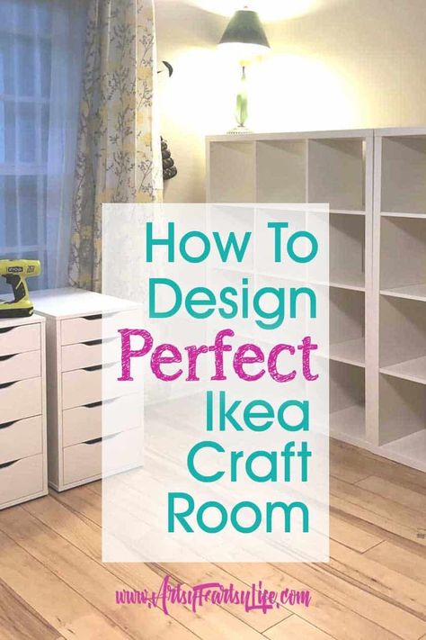 Hobby Rooms Ideas, Craft Room Closet Storage Ideas, Ikea Art Storage Ideas, Craft Room Ikea Storage, Craftroom Organizing Ideas Ikea, Ikea Hacks For Craft Room, Craft Room Ikea Ideas, Ikea Craft Office, Craft Room Remodel Ideas