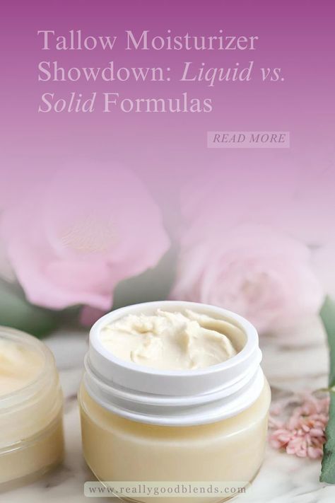 Tallow Moisturizer Showdown: Liquid vs. Solid Formulas Tallow Moisturizer, Whipped Tallow Balm, Whipped Tallow, Tallow Balm, Beauty Advice, Skin Care Solutions, Face Moisturizer, Skin Type, Beauty Essentials