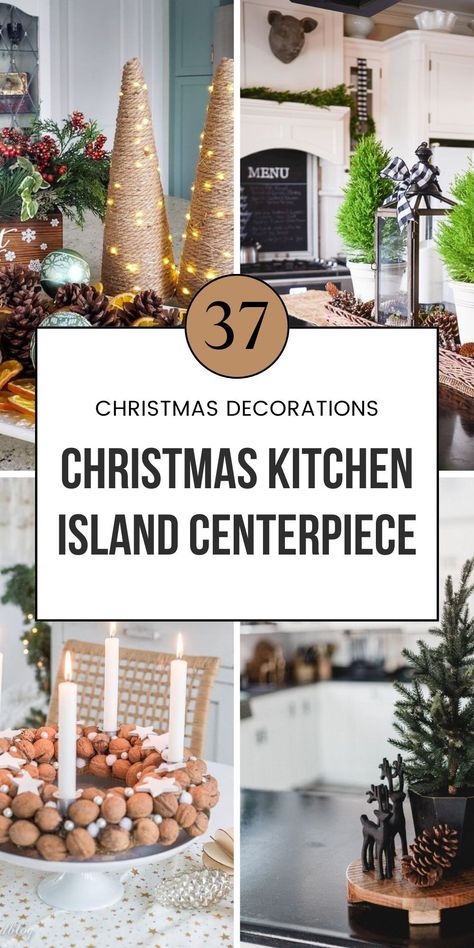 Transform your kitchen with stunning kitchen island centerpiece ideas! Incorporate cozy Christmas decor, kitchen island decor, and classic Christmas decorations for a festive holiday vibe. Perfect for enhancing Christmas home decor, kitchen designs, and more. Save this pin to your Christmas home decoration ideas board and explore the full article for more inspiration! Kitchen Island Centerpieces, Christmas Kitchen Island, Kitchen Island Centerpiece Ideas, Island Centerpiece Ideas, Christmas Dining Room Table, Island Centerpiece, Kitchen Island Centerpiece, Farmhouse Christmas Kitchen, Kitchen Table Centerpiece