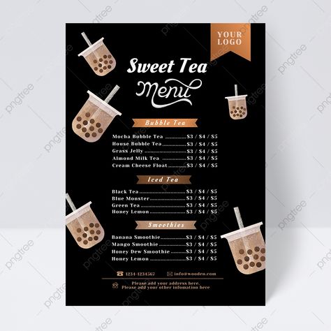 Milktea Menu Layout, Tea Shop Menu Design, Shop Menu Design, Milk Tea Design, Almond Milk Tea, Black Milk Tea, Menu Design Ideas, Bubble Tea Menu, Menu Design Layout