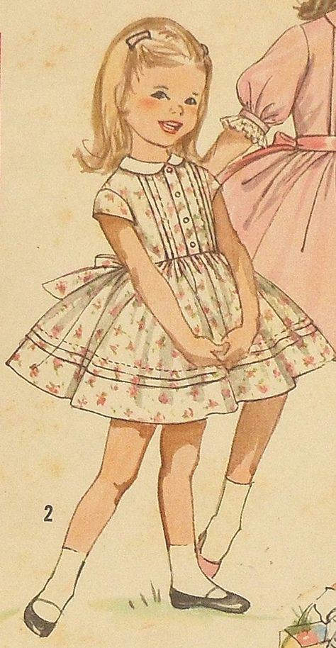 Childhood Clothes, Vintage Sewing Patterns Children, Robe Diy, Vintage Kids Fashion, Party Dress Patterns, Vintage Childrens Clothing, Patron Vintage, Vintage Kids Clothes, Vintage Girls Dresses