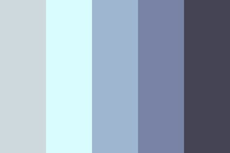 Cold Morning Color Palette Cold Colours Aesthetic, Cloudy Color Palette, Cold Blue Color Palette, Cold Pallet Colors, Cold Colors Aesthetic, Cold Colour Palette, Cold Colors Palette, Ice Color Palette, Bakery Color Palette