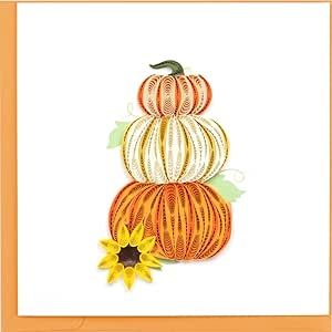 Quilling Card 3-D Happy Halloween Happy Thanksgiving Greeting Card - Stacked Pumpkins Fall Autumn Thanksgiving Greeting, Paper Quilling Patterns, Thanksgiving Greeting Cards, Thanksgiving Greetings, Stacked Pumpkins, Paper Quilling Designs, Quilling Patterns, Quilling Designs, Paper Quilling