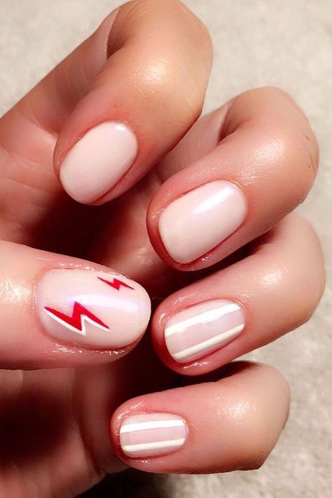 Obnoxious Nails, Thunder Nails, Minimal Manicure, Ten Nails, Nail Collection, Minimal Nails, Her Nails, Diy Nail Art, Minimalist Nails