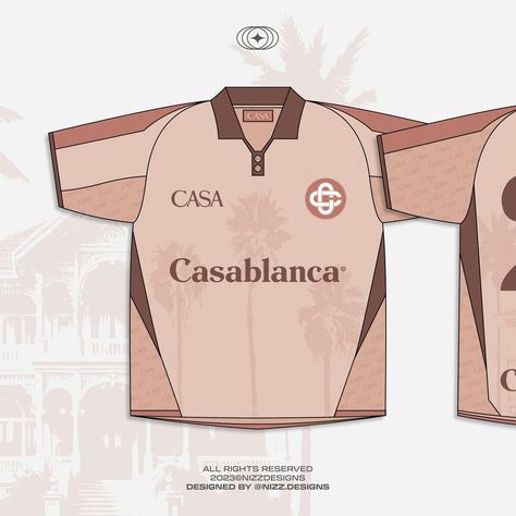 Football Jersey Concept Design for @casablancabrand 🌴 Support is so appreciated ❤️ #casablanca #casablancaparis #footballjersey Sport Shirts Design, Tshirt Inspo Design, New Football Jersey Designs, Jersey Ideas Design, Soccer Jersey Design Ideas, Cool Jersey Design, Football Jersey Design Ideas, Jersey Concept Design, Jersey Design Football