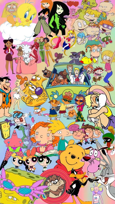 90s Birthday Party Theme For Adults Cake, 90s Cartoon Nails, 90s 2000s Cartoons, Early 2000s Cartoons, 1990s Aesthetic, 90s Characters, 2000s Wallpaper, 90s Cartoon Characters, Old Cartoon Network