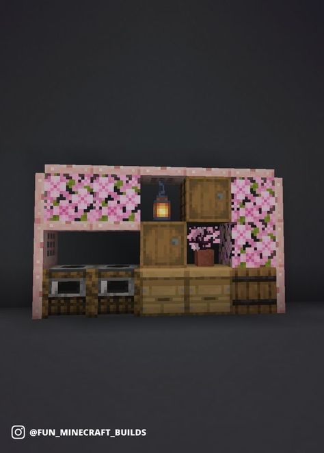 Cute Minecraft Kitchen, Minecraft Home Ideas, Minecraft Home, Minecraft Storage, Minecraft Cottagecore, Cute Minecraft, Case Minecraft, Mc Builds, Rumah Minecraft Sederhana