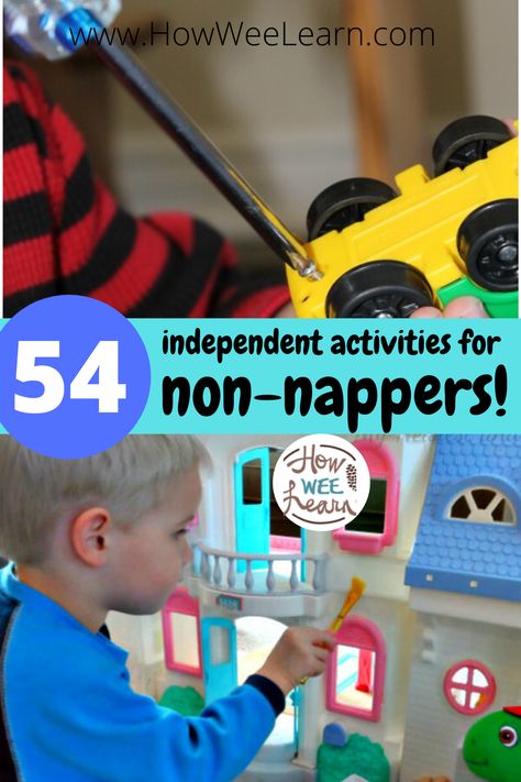 If you have a toddler or preschooler who has just given up naptime, you need these mess-free, independent quiet time activities! They are perfect for kids who no longer nap but still need a period of quiet and rest in the afternoon, and for Mom who definitely still needs a break! These preschooler activities build independence and creativity in kids and they are SO easy to set up. Prek Nap Time, Easy Set Up Preschool Activities, Rest Time Busy Bags, Naptime Quiet Boxes, Nap Bags For Preschool, Quiet Toys For Nap Time, Quiet Time Preschool Activities, Nap Time Preschool Busy Bags, Quiet Naptime Activities