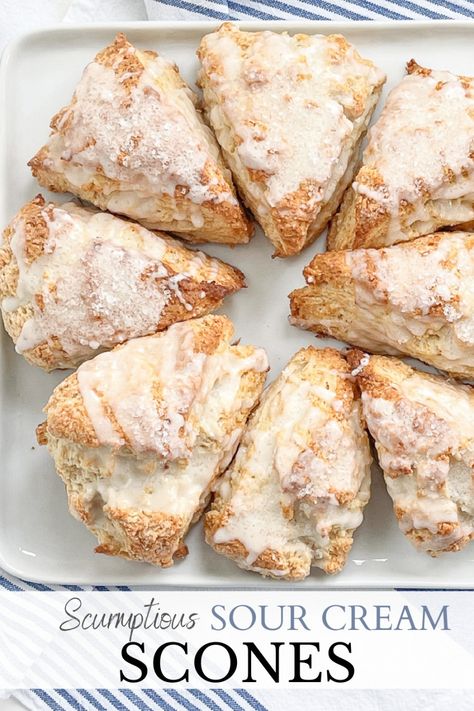 Sour Cream Scones, Cream Scones Recipe, Make Sour Cream, Pastry Ideas, Scone Recipes, Scones Recipe Easy, Sour Cream Recipes, Cream Scones, Bread Muffins