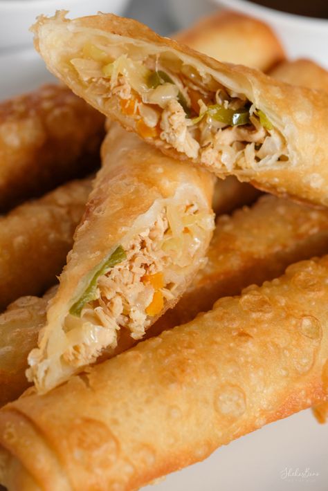 Recipe Of The Week – Chicken Spring Rolls – DIARY OF A PMP MOM Spring Roll Chicken Recipe, Asian Spring Rolls Recipes, Chicken Spring Roll Recipe, Asian Spring Rolls, Make Spring Rolls, Chicken Spring Roll, Chicken Spring Rolls, Rolls Easy, Vegetable Spring Rolls