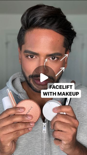 166K views · 9.6K likes | Aditya Madiraju on Instagram: "Face lifting with makeup!👍🏽 It’s a game of creating depth and shadow while balancing out with brightness and a hint of color 💡 ✨  1. Start with a bronzer, blend it on back of the hand and then apply to the cheek bones and blend into hairline. This ensured a smooth transition.  2. Blush to act as contour. Pro tip is not to smile while applying blush as that can drag your face down. Always apply blush from high cheeks bones to the forehead. 3. Concealer is used for adding light and lifting face “diagonally upwards” for a snatched look. Use a concealer 1 to 2 shades lighter to act as a brightener. 4. Set the face with powders to create a matte look!  @makeupbymario Soft Sculpt Bronzing Stick shade Dark @makeupbymario Soft POP Blush S Face Lift Concealer Hack, Face Lifting Makeup, Cheekbones Makeup, Where To Contour, Wedding Skincare Routine, Facelift Makeup, Bronzing Stick, Applying Blush, How To Apply Bronzer