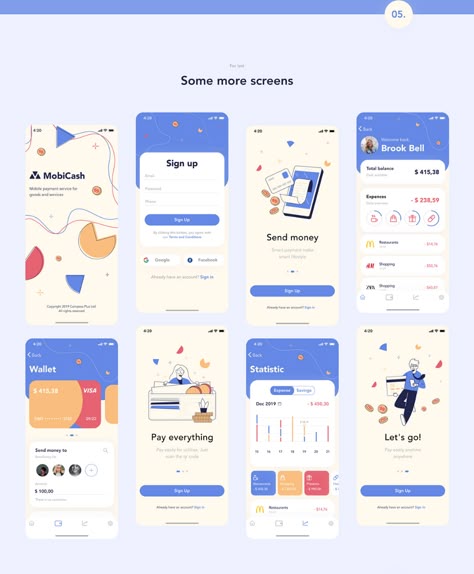 MobiCash mobile app redesign concept on Behance App Inspiration Design, App Log In, App Ux Design Inspiration, App Branding Design, Apps Design Layout, App Design Inspiration User Interface, Application Design Layout, Apps Interface, App Graphic Design