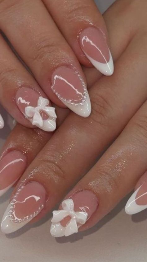 Wedding Gel Nails, Simple Wedding Nails, Bridal Nail Art, Wedding Nails Glitter, Girly Acrylic Nails, Summery Nails, Wedding Nails Design, Nail Art Wedding, Birthday Nails