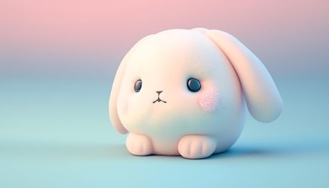 A 3d model of a cute bunny face with a p... | Premium Photo #Freepik #photo #bunny #cute-rabbit #cute-bunny #rabbit Toon Characters, 3d Bunny, 3d Rabbit, Pastel Color Background, Toys Design, Art Toys Design, Pastel Gradient, Clay Diy Projects, Bunny Face