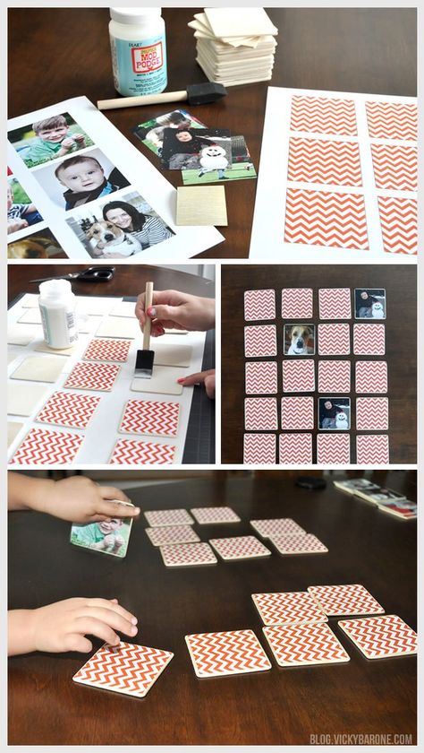 Photo Gifts Diy, Diy Wedding Gifts, Memory Game, Presents For Kids, Diy Games, Memory Games, Diy Photo, Craft Time, Game Pieces