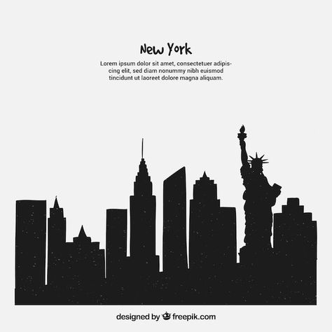 Free vector new york skyline concept | Free Vector #Freepik #freevector #skyline-silhouette #new-york #building-silhouette #city-silhouette New York Skyline Silhouette, Skyline Logo, Building Silhouette, New York Buildings, Miami Skyline, Miami City, Bangkok City, Skyline Silhouette, Silhouette Diy