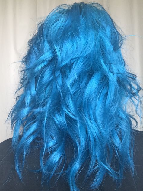 Arctic Fox Aquamarine Aquamarine Blue Hair, Blue Hair Pigtails, Aquamarine Arctic Fox Hair, Neon Blue Hair Color, Arctic Fox Blue, Lagoon Blue Hair, Blue Hair Bright, Cyan Blue Hair, Bright Blue Hair Color