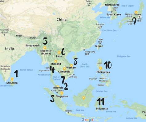 asia map Asia Itinerary, South East Asia Backpacking, Travel On A Budget, Backpacking South America, Thailand Vacation, Thailand Adventure, Asia Map, Backpacking Asia, Travel Route