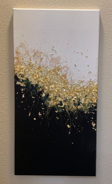 Painting With Gold, Ivory Paint, Gold Art Painting, Canvas For Beginners, Texture Painting On Canvas, Small Canvas Paintings, Diy Canvas Wall Art, Canvas Painting Ideas, Gold Leaf Art