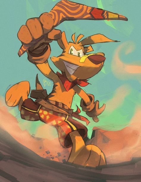 you better run... by edtropolis on DeviantArt Inspirational Characters, Ty The Tasmanian Tiger, Chibi Robo, Gecko Design, Video Game Drawings, Nintendo Handheld, Mario Kart 7, Sly Cooper, Smash Ultimate