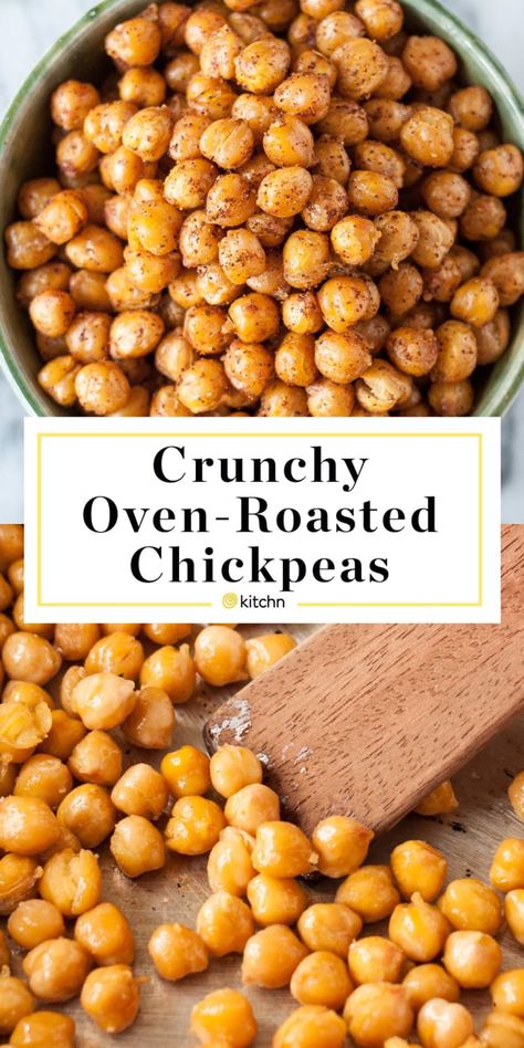 How To Make Crispy Roasted Chickpeas in the Oven | Kitchn Oven Chickpeas, Crispy Roasted Chickpeas, Chickpea Recipes Easy, Oven Roasted Chickpeas, Low Carb Holiday Recipes, Chickpea Recipes Roasted, Chickpeas Recipe, Chickpea Recipes, Roasted Chickpeas