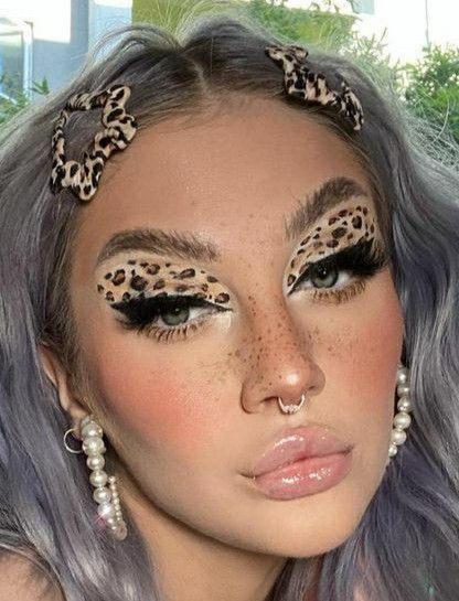 Leopard Print Eye Makeup, Leopard Eye Makeup, Zebra Eye Makeup, Animal Inspired Makeup, Jungle Makeup, Leopard Makeup Halloween, Zebra Makeup, Leopard Print Makeup, Cheetah Makeup