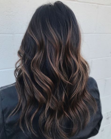 60 Hairstyles Featuring Dark Brown Hair with Highlights Black Hair Layers, Dark Brown Hair With Highlights, Dark Ombre Hair, Highlights For Dark Brown Hair, 60 Hairstyles, Chestnut Hair, Black Hair Balayage, Brown Ombre Hair, Hair With Highlights