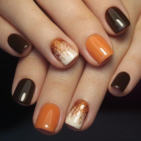 55+ Trendy Manicure Ideas In Fall Nail Colors；Orange Nails; Manicure; Fall Nails;Trendy nails; gel nails; nails shop November Nail Art, French Pedicure, November Nails, Fall Gel Nails, Fall Nail Art Designs, Cute Nails For Fall, October Nails, Colorful Nails, Fall Acrylic Nails