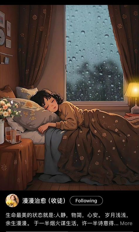 Cozy Art Aesthetic, Sleep Motivation, True Love Wallpaper, Bedroom Illustration, Fantasy Bedroom, Bedroom Drawing, Relaxing Art, Girl Sleeping, Living Alone