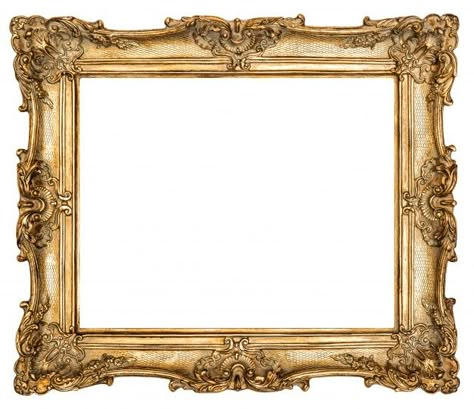 Golden Picture Frame, Gold Frame Gallery Wall, معرض فني, Gold Photo Frames, Ornate Picture Frames, Baroque Frames, Antique Picture Frames, Gold Ornament, Vintage Photo Frames