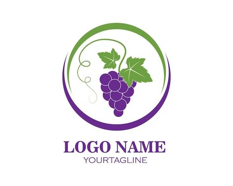 Grape Logo, Vine Logo, Identity Presentation, Juice Logo, Leaf Icon, Grape Jam, Fruit Logo, Logo Identity, Diy Vinyl