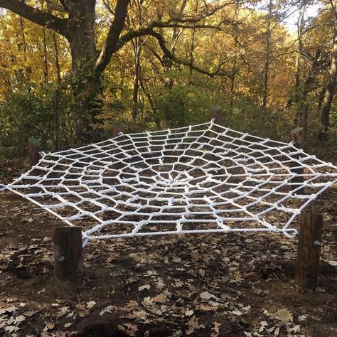 Let us help you design your custom cargo nets! Cargo Net Playground, Cargo Net Hammock, Woods Hangout Spot, Textile Objects, Tree Net, Backyard Fort, Play Area Backyard, Backyard Hammock, Cargo Net