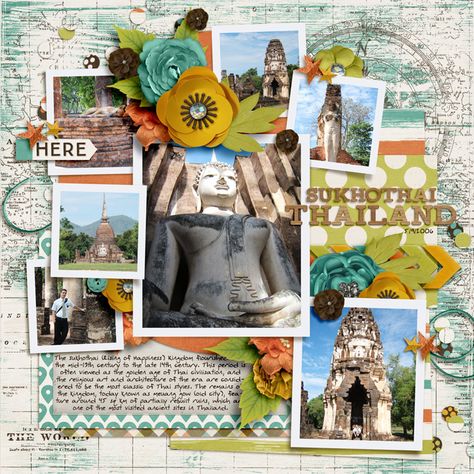 Sukothai Thailand - Dandelion Designs, Scrapbook Kit, Digi Scrap, Travel Scrapbook, Digital Scrapbooking Kits, Travel Planner, Scrapbook Inspiration, Scrapbook Crafts, Digital Scrapbook