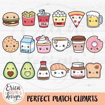 Cute Food Clipart, Cute Snacks Drawing, Jar Of Feelings, Food Cute Drawing, Cute Food Stickers, Corn Pizza, Kawaii Foods, Cute Cartoon Food, Chocolate Jar