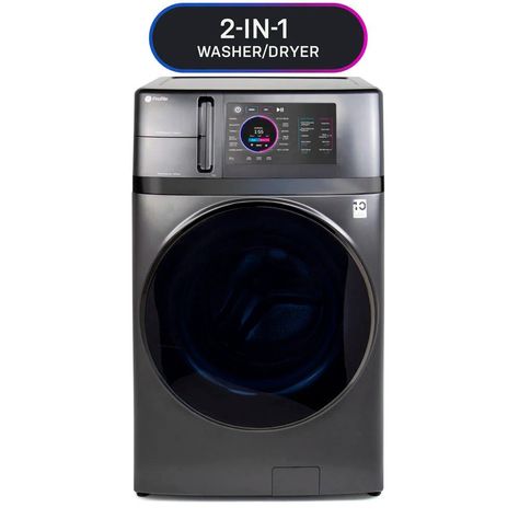 GE Profile 4.8 Cubic Feet Capacity UltraFast Smart All-in-One Combo Energy Start Washer/Electric Dryer & Reviews | Wayfair Dryer Exhaust Vent, Dryer Exhaust, New Washer And Dryer, Ge Appliances, Front Load Washer, Washer Dryer Combo, Smart Home Technology, Washing Machines, Heat Pump