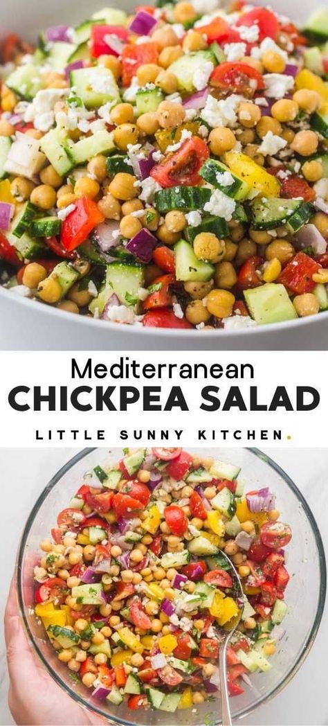 Mederteranian Recipe, Mediterranean Appetizers Appetizer Ideas, Mederteranian Food, Mediterranean Salads, Mediterranean Chickpea, Mediterranean Diet Recipes Dinners, Mediterranean Chickpea Salad, Chickpea Salad Recipes, Easy Mediterranean Diet Recipes