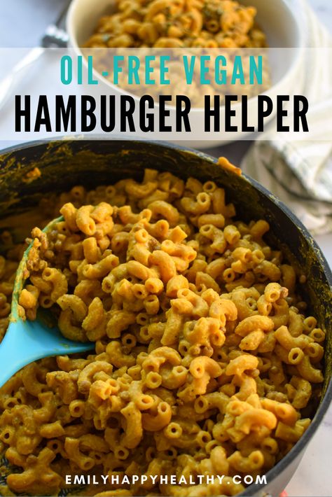 Easy Oil Free Vegan Recipes, Lentil Dinner, Vegan Hamburger Helper, Canned Lentils, Vegan Pasta Dish, Oil Free Vegan Recipes, Veggie Dinner, Plant Based Whole Foods, Fall Dinner Recipes