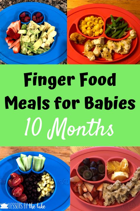 Here I share finger food meal ideas that I used with my 10 month old boy! Ideas for breakfast lunch and dinner are shared! #babyfood #babyledweaning #fingerfood #babymeals 9 Month Eating Schedule, Safe Foods For 9 Month Old, 9 Month Old Plates, Baby Food Recipes 9 12 Months, Simple Meals For 12 Month Old, Baby Meals 9 Month Old, 9 Month Baby Led Weaning, 9 Month Old Finger Food Ideas, Baby Food Recipes 9 Months