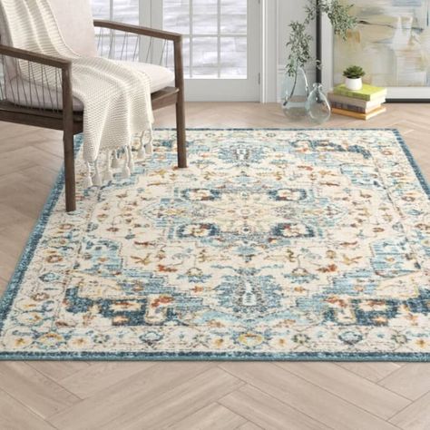 Blue Living Room Decor, Beige Area Rug, Elegant Living Room, Navy Area Rug, Living Room Flooring, Room Flooring, Vintage Area Rugs, Modern Bohemian, Washable Area Rugs