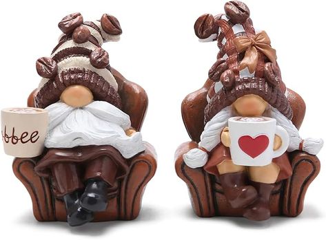 Amazon.com: Hodao 2PCS Coffee Gnomes Coffee Bar Decor Accessories Spring Summer Swedish Tomte Elf Dwarf Figurines Coffee Time Gnomes Gift Tasteful Company on The Couch Indoor Home Decorations (Coffee1) : Home & Kitchen Themed Gnomes, Coffee Gnomes, Coffee Gnome, Swedish Tomte, Coffee Bar Decor, Gnome Gift, Coffee Corner, Fashion Toys, Home Decorations