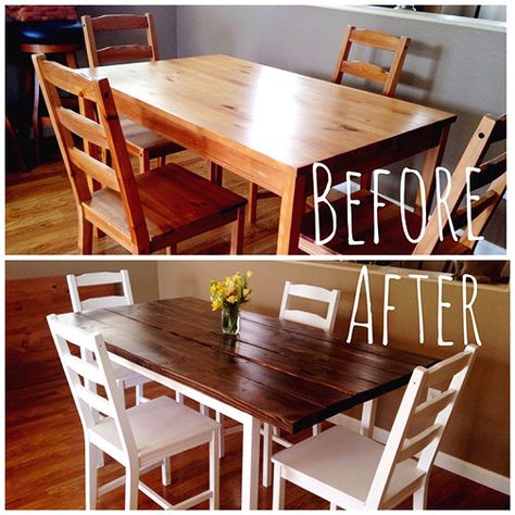 Ikea Jokkmokk Table Makeover, Repaint Table And Chairs, Ikea Kitchen Table Makeover, Jokkmokk Table Makeover, Repaint Dining Table, Ikea Table Makeover, Diy Ikea Table, Ikea Tables, Diy Table Makeover