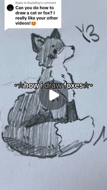 Sketching Ideas Anime, Fox Tutorial Drawing, How To Draw A Fox Easy Step By Step, Animal Sketch Tutorial, How To Doodle Animals, How To Draw An Animal, How To Draw A Animal, How To Draw A Wolf Step By Step, Drawing Inspo Animals