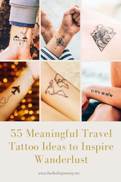 Wanderlust Tattoos, World Travel Tattoos, Pennywise Tattoo, Chemistry Tattoo, Journey Tattoo, Travel Tattoo Ideas, Neat Tattoos, Horse Tattoo Design, Wanderlust Tattoo